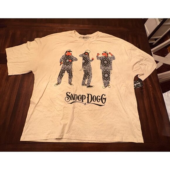 Snoop Dogg Graphic Tee By Dogg Supply 2XL Cotton/Polyester Blend Beige - Picture 2 of 9